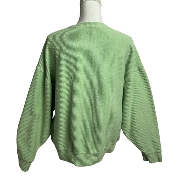 Pink Victoria’s Secret Women’s Pullover Waffle Sweatshirt Sz Medium Color Green - Picture 4 of 9